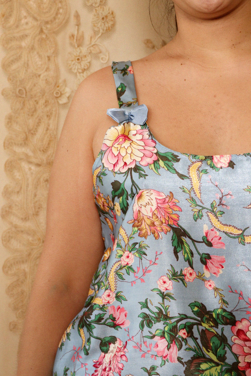 Heavenly Blue Floral Slip Dress L