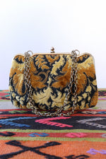 Mustard Chenille Tapestry Chain Bag
