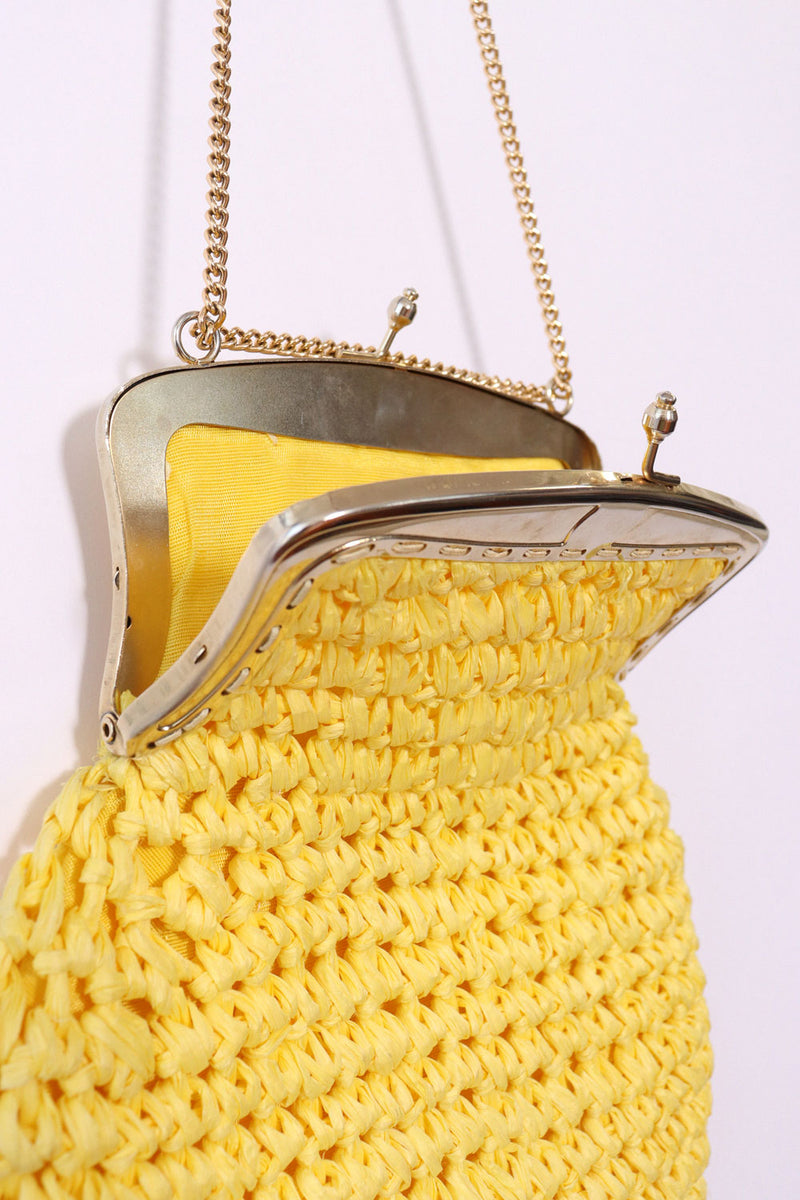 Sunshine Raffia Purse