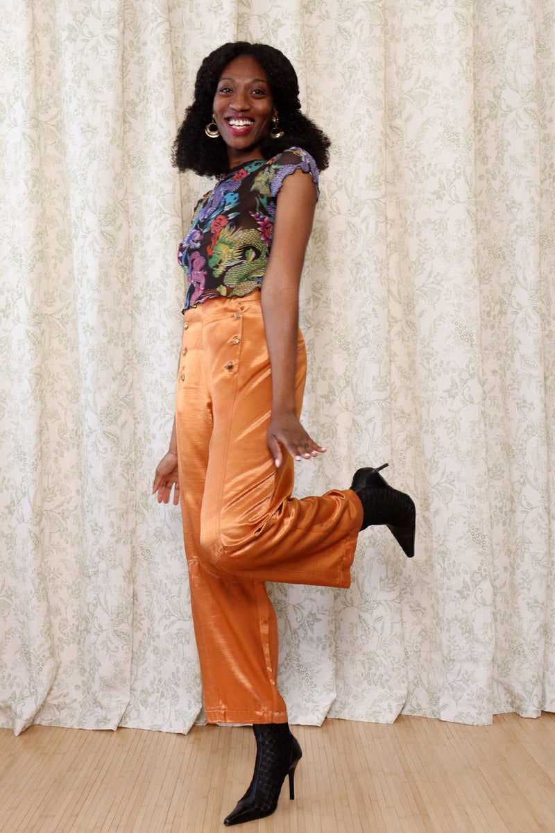 Copper Satin Slacks XS/S