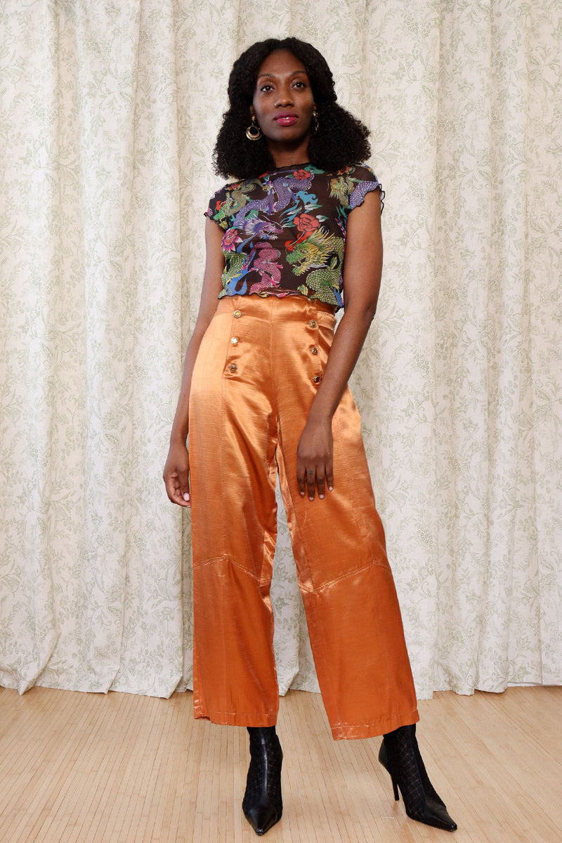 Copper Satin Slacks XS/S