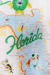 1960s Florida Novelty Map Scarf