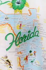 1960s Florida Novelty Map Scarf