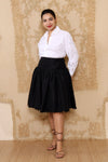 Black Bobble Hem Taffeta Skirt M/L