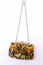 Mustard Chenille Tapestry Chain Bag