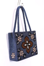Sapphire and Bronze Beaded Purse