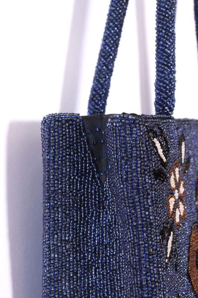 Sapphire and Bronze Beaded Purse