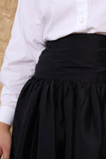 Black Bobble Hem Taffeta Skirt M/L