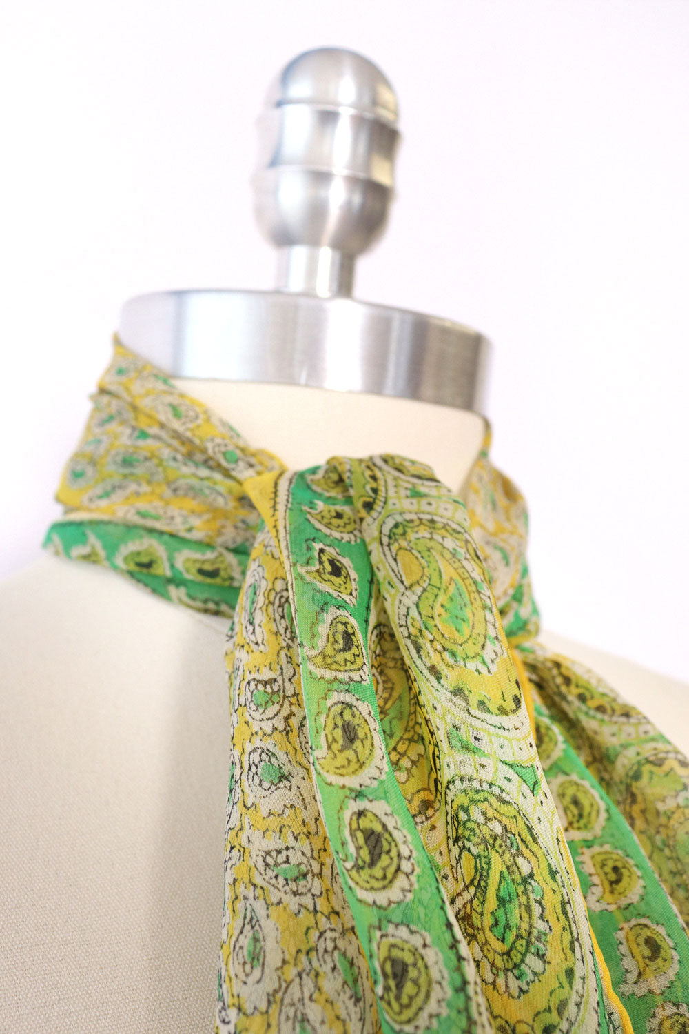 Vera Silk Grass Paisley Scarf