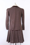 Checkered Chocolate Dress and Jacket Ensemble S/M