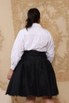 Black Bobble Hem Taffeta Skirt M/L