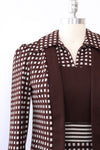 Checkered Chocolate Dress and Jacket Ensemble S/M