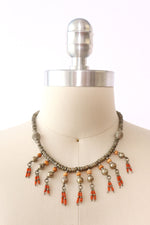 Peach Pewter Dangle Necklace