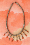 Peach Pewter Dangle Necklace