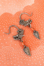 Antique Tibetan Butterfly Earrings