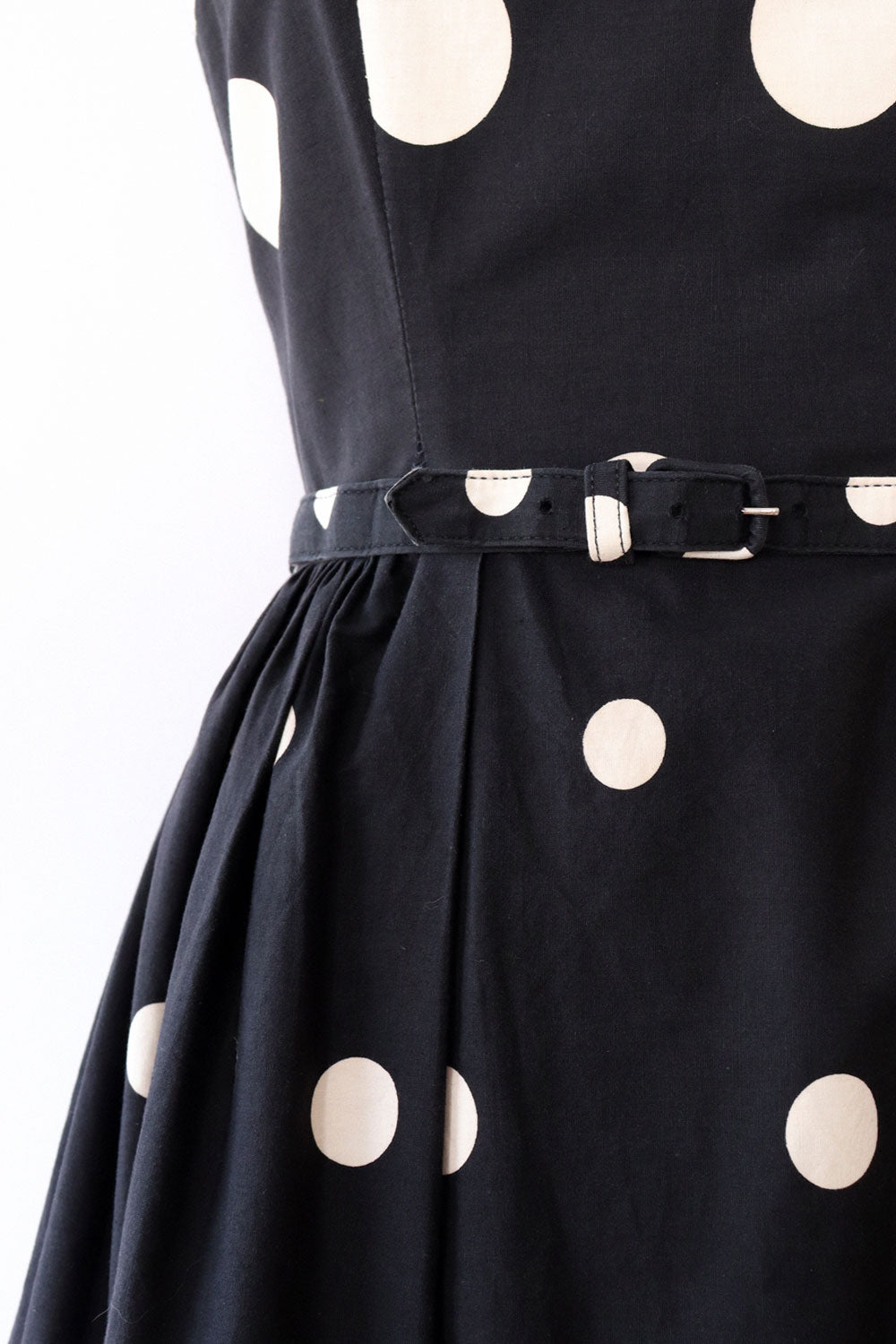 1950s Polka Dot Fit and Flare Dress XS