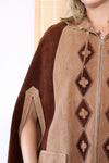 Two Tone Brown Suede Cape XS-M