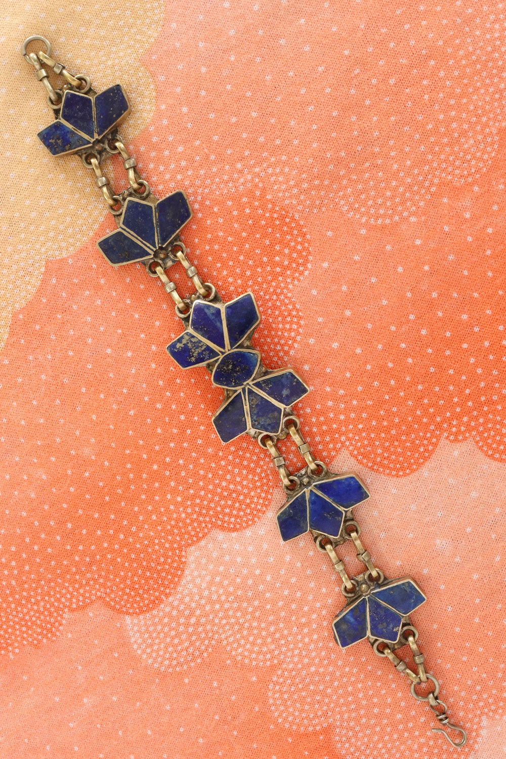 Lapis Abstract Flower Bracelet