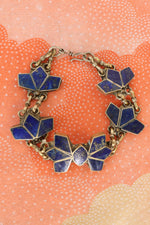 Lapis Abstract Flower Bracelet