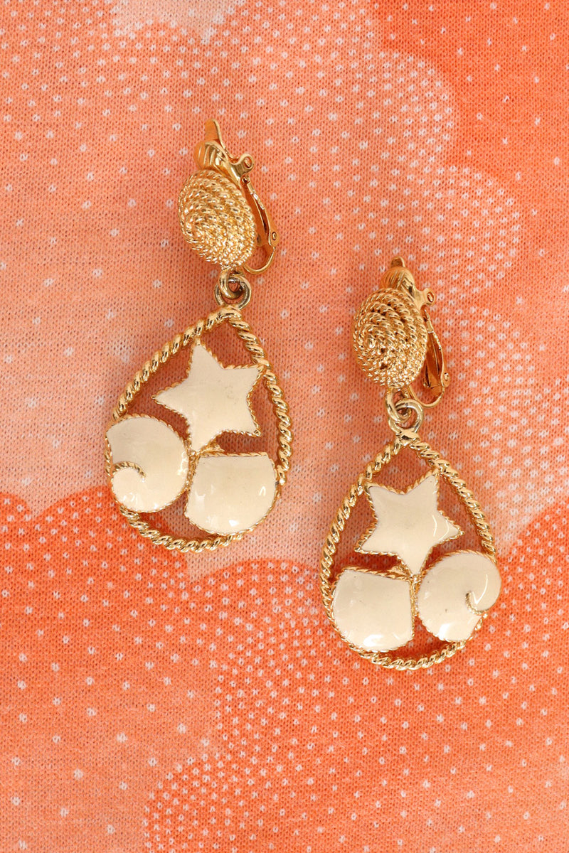 Trifari Ivory Star Clip-ons