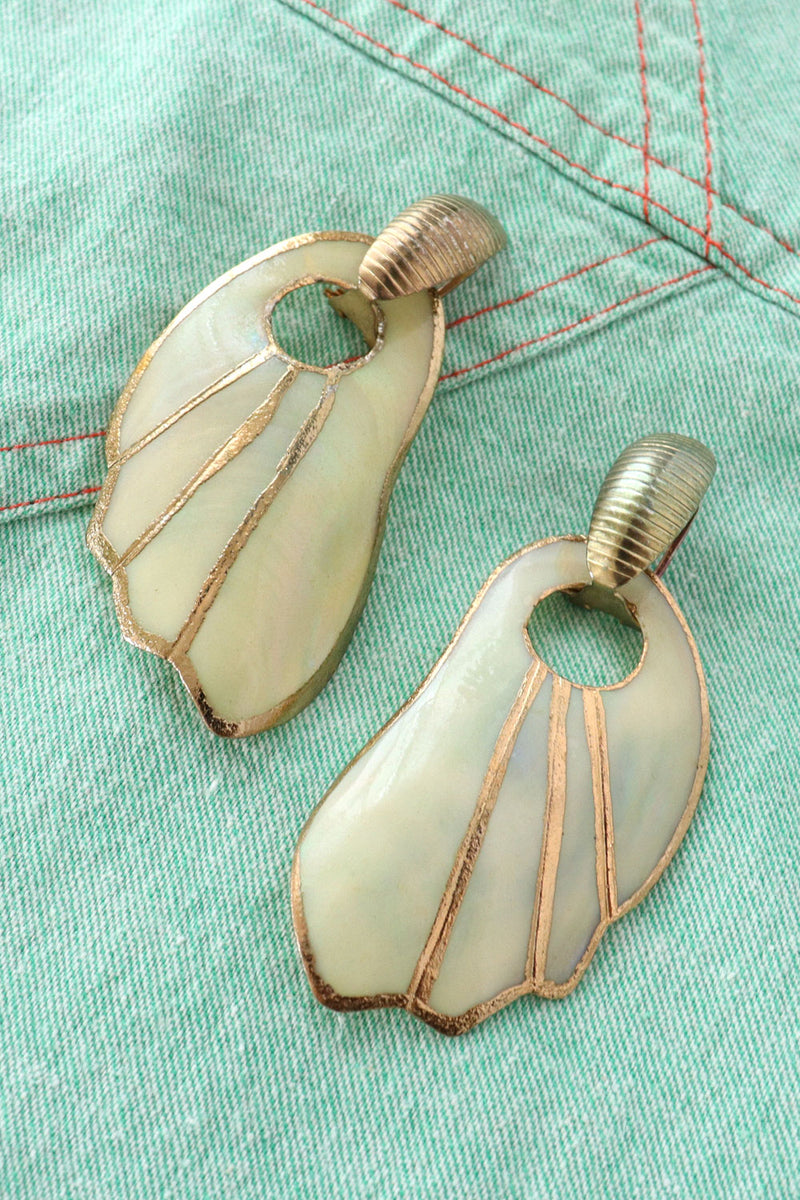 80s Shell Metallic Earrings