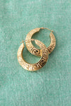 Greek Key Goldtone Hoops