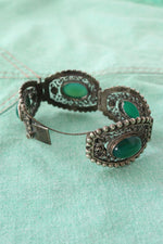 Silver Filigree Cabochon Bracelet