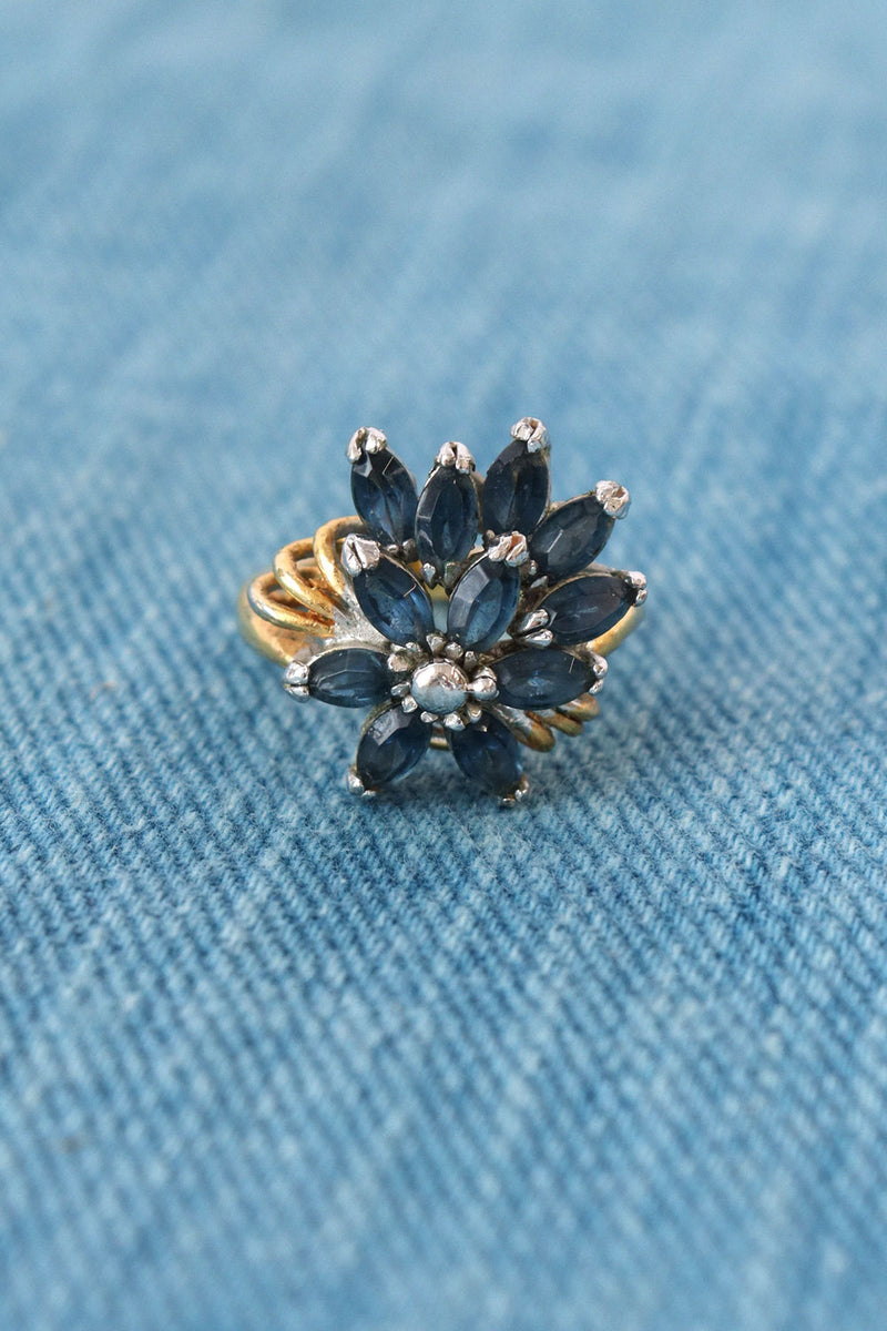 Blue Gem Cluster Ring
