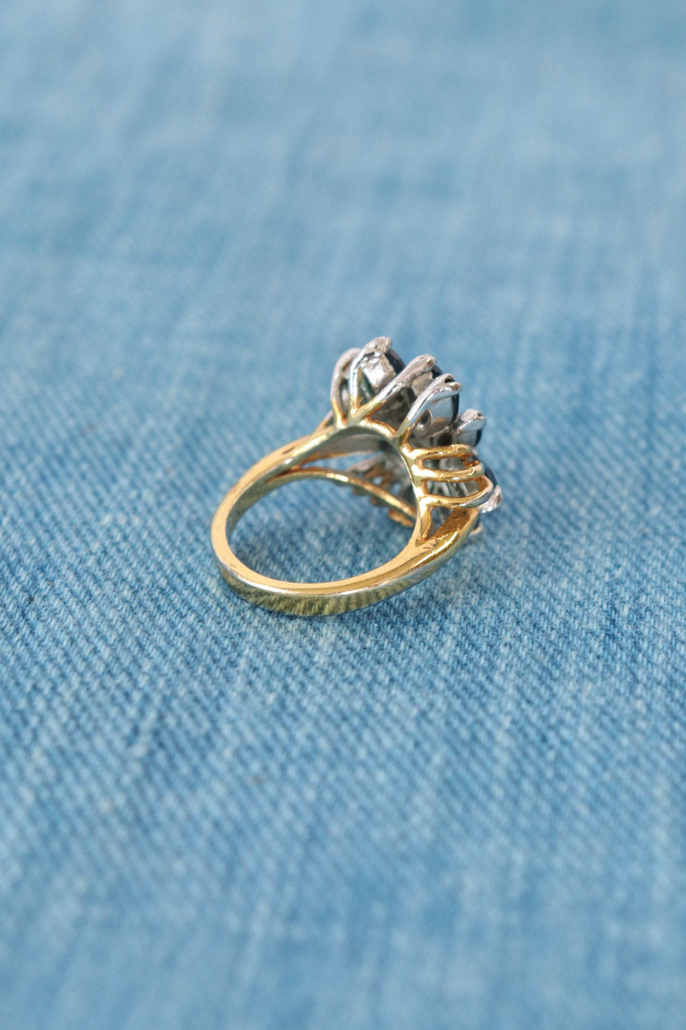Blue Gem Cluster Ring