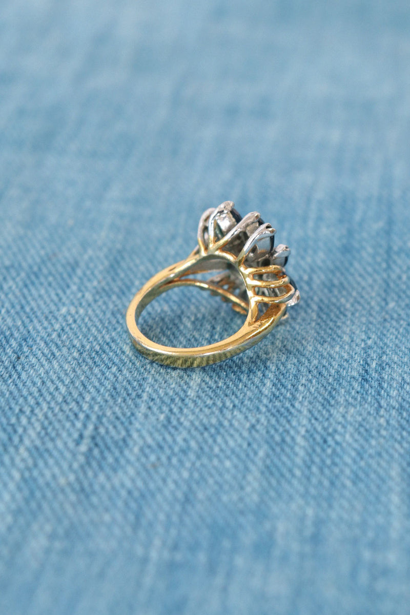Blue Gem Cluster Ring