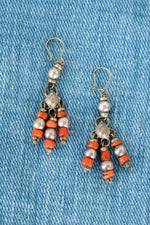 Peach Pewter Bead Earrings