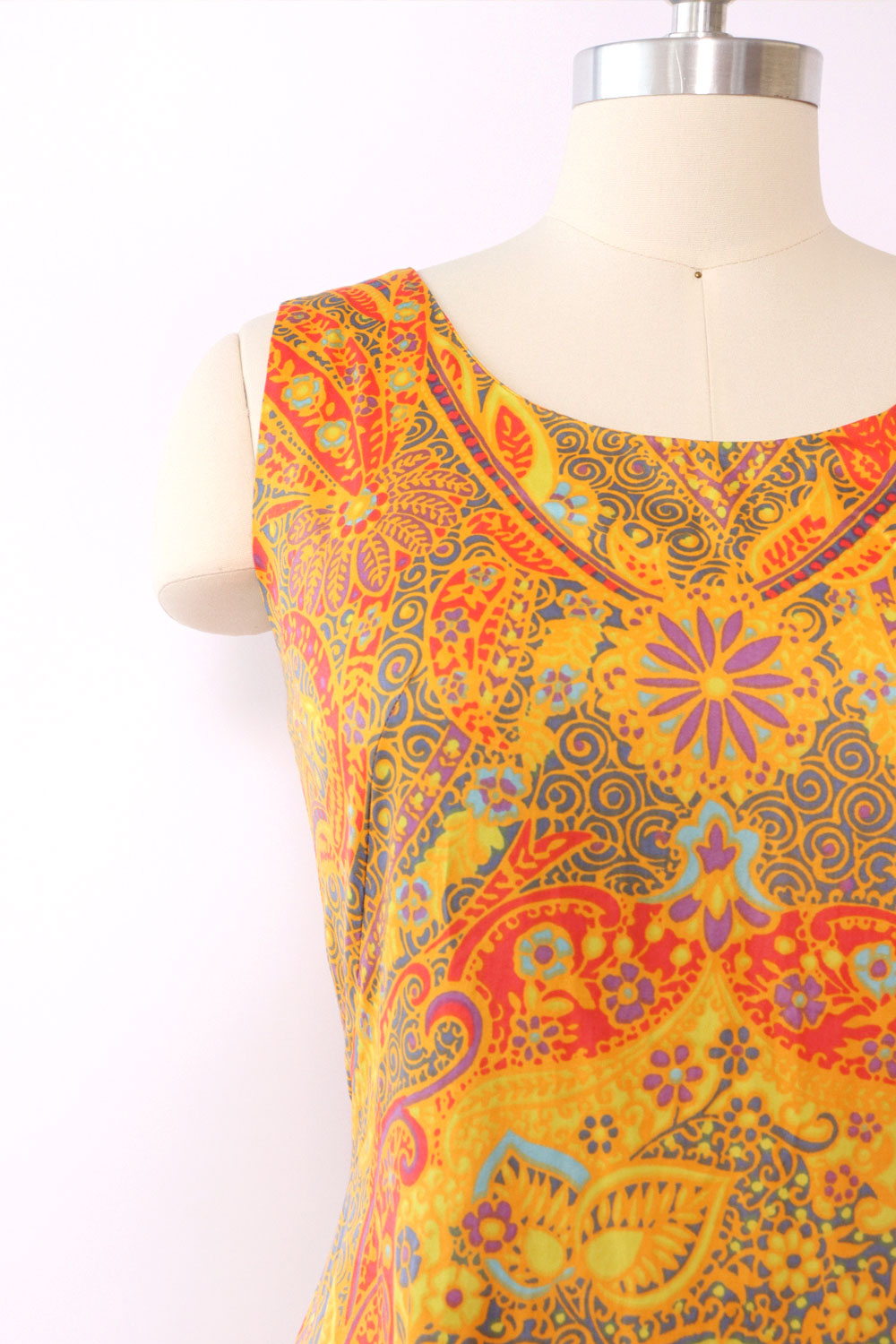 Tangerine Klimt-esque Maxi Dress S/M