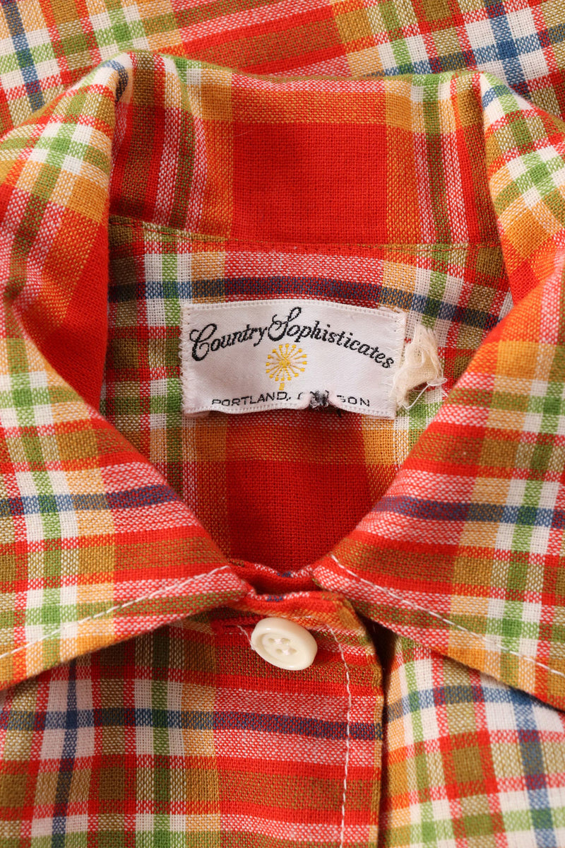 Vermilion Plaid Pantsuit S