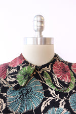 1940s Mum Rayon Crepe Peplum Dress XS/S