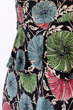1940s Mum Rayon Crepe Peplum Dress XS/S