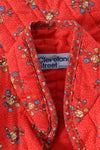 Cherry Red Calico Quilted Jacket S