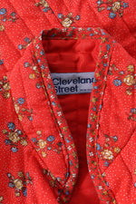 Cherry Red Calico Quilted Jacket S