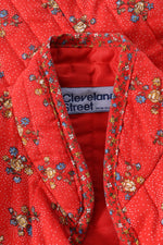 Cherry Red Calico Quilted Jacket S