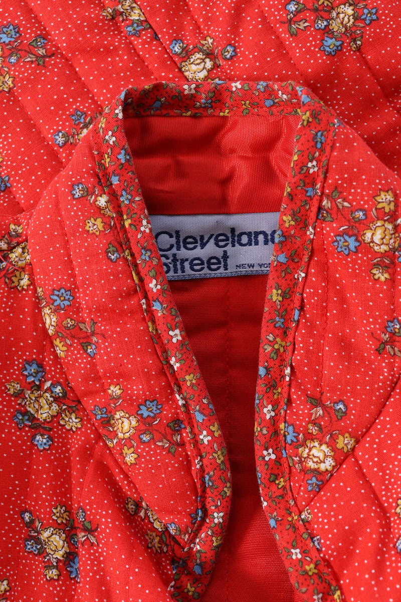 Cherry Red Calico Quilted Jacket S