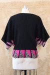 Cutout Embellished Batwing Sweater S-L