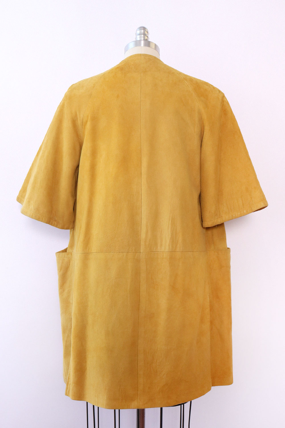 Mustard Suede Crop Sleeve Coat XS-M