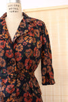 1940s Autumn Floral Skirt Suit S