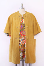 Mustard Suede Crop Sleeve Coat XS-M