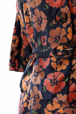 1940s Autumn Floral Skirt Suit S