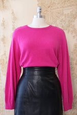 Fuzzy Magenta Crewneck Sweater XS-M