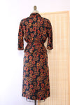 1940s Autumn Floral Skirt Suit S