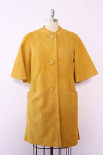 Mustard Suede Crop Sleeve Coat XS-M