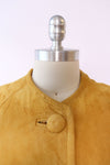 Mustard Suede Crop Sleeve Coat XS-M