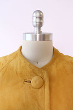 Mustard Suede Crop Sleeve Coat XS-M