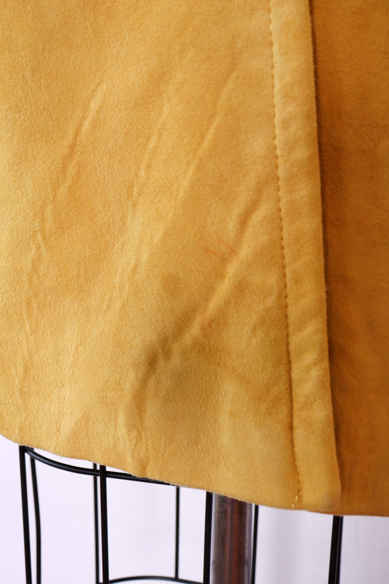 Mustard Suede Crop Sleeve Coat XS-M